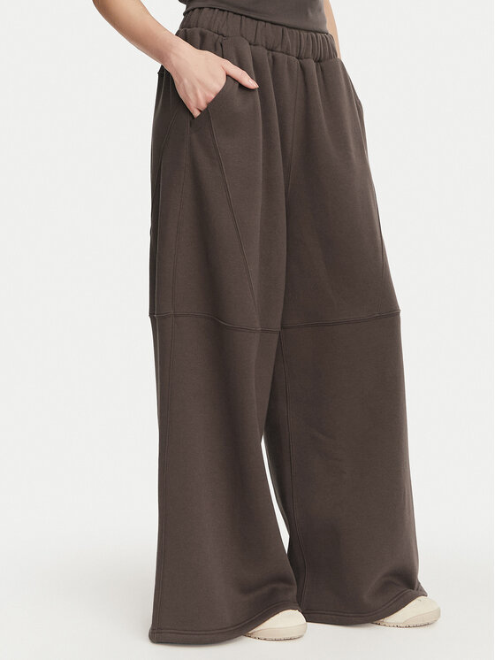 Kappa Spodnie dresowe 36226ZW Brązowy Oversize
