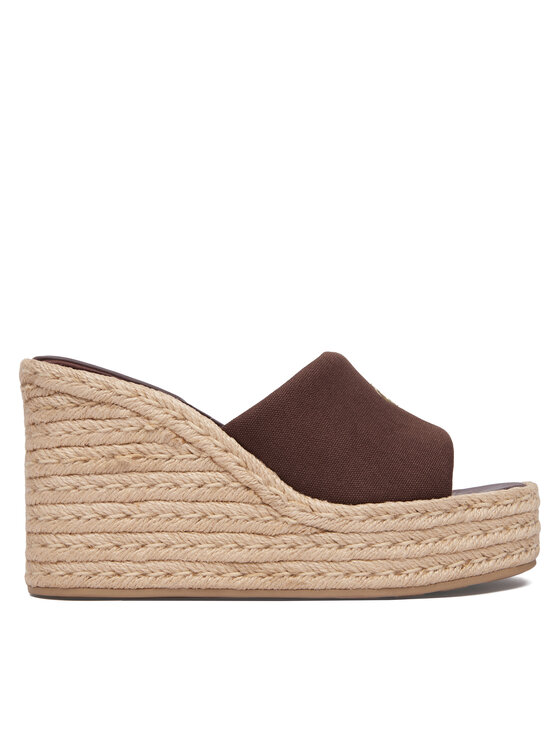 Calvin Klein Klapki Wedge Espad 70 Canvas Mg HW0HW03282 Brązowy