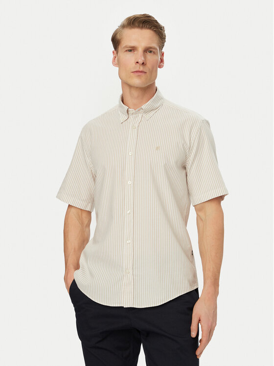 BOSS Koszula H-Liam 50560399 Beżowy Regular Fit