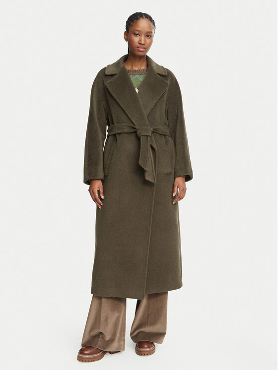 Weekend Max Mara Płaszcz wełniany Tempera 2625016072 Khaki Regular Fit