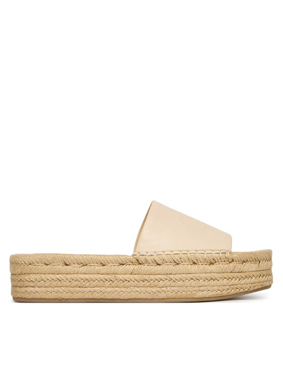 Calvin Klein Espadryle Flatf Espa Mule Lth Mg HW0HW03027 Beżowy